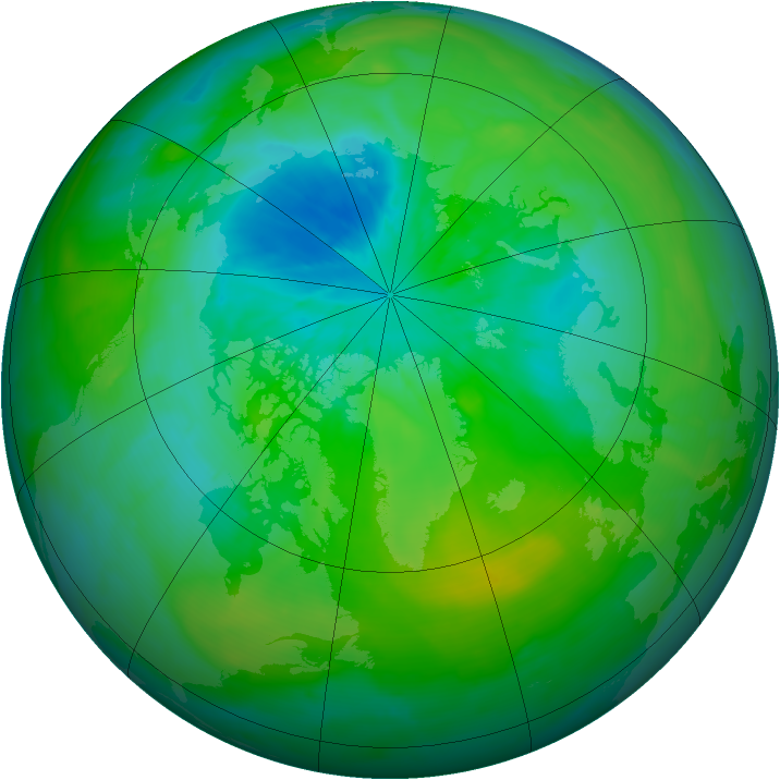 Arctic ozone map for 06 August 2014